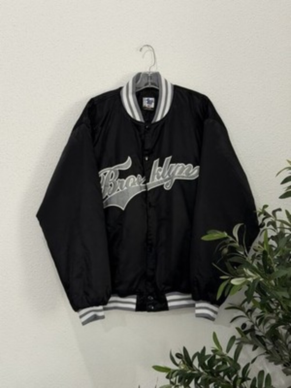 Vintage 90s brooklyn B.DOWN Varsity Bomber Jacket Tailsweep Size Large Very Rare